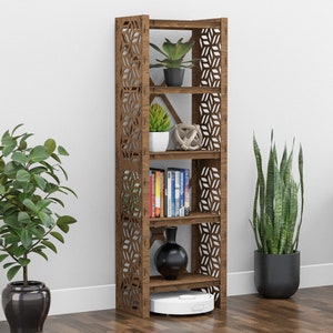 Etagere-boekenkast, boekenplank, houten boekenplanken, boekenplank (19,5" b 12" d) Hexagonica
