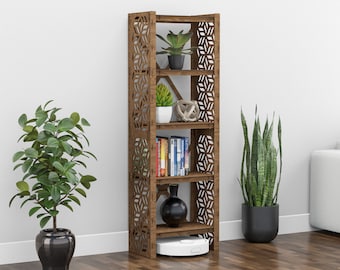 Etagere Bookcase, Bookshelf, Wooden Bookshelves, Book Shelf (19.5"w 12"d) Hexagonica