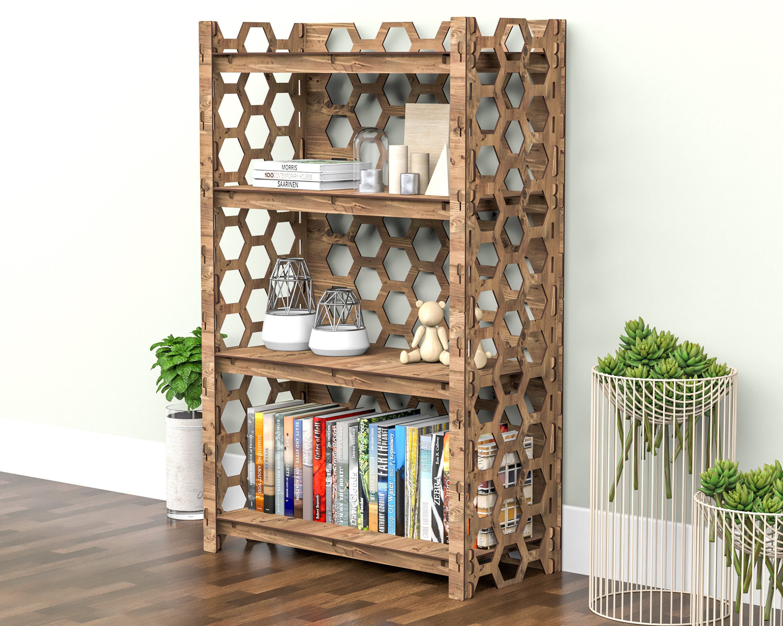 Narrow vintage bookcase deals