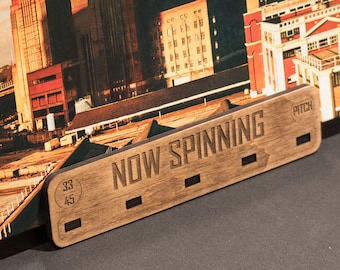 Jetzt Spinning Schallplattenständer: Hölzernes LP Display
