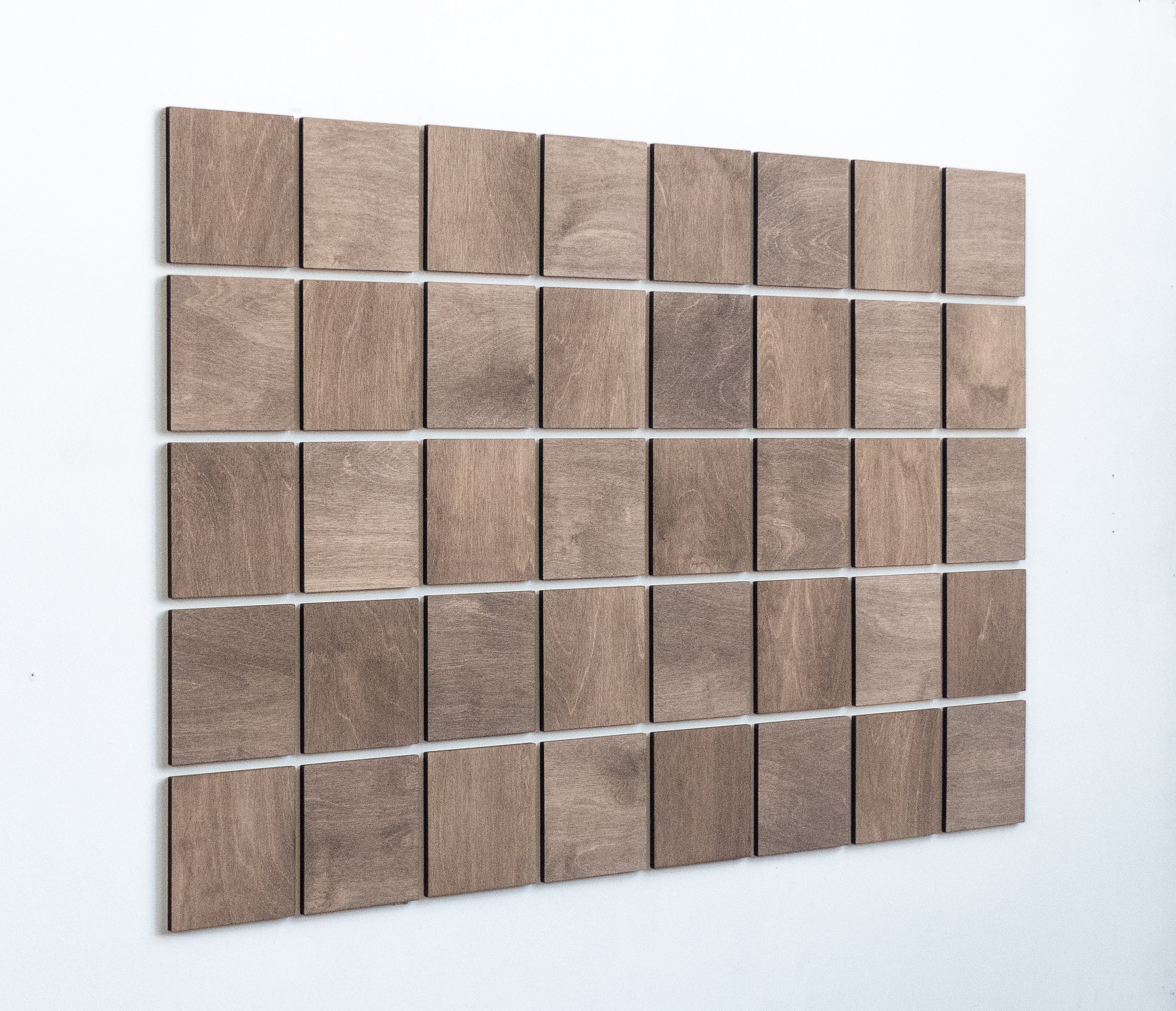 Wood Wall Decor Panels Square Wall Art BIRCH Dark 40pcs per Etsy