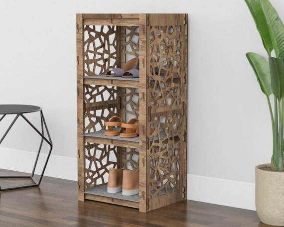 Shoe Storage, Entryway Organizer, Shoe Rack, Wooden Shelves, Storage Cabinet,  Hexagonica Furniture 