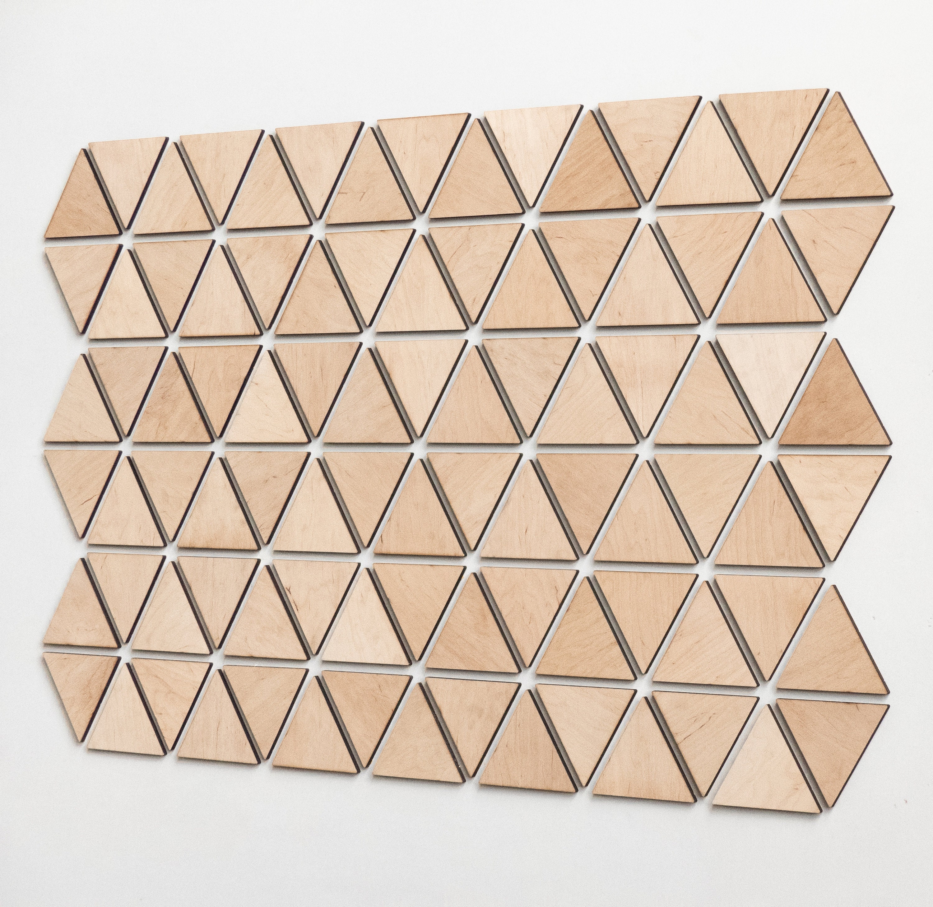 Triangle Wood Wall Decor Panels BIRCH Light 96pcs per set Etsy