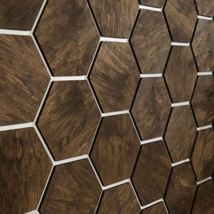 Honeycomb Wood Panels for Wall Decor, Wall Design Wood Panels, Living Room Wall Panel, Hexagonica