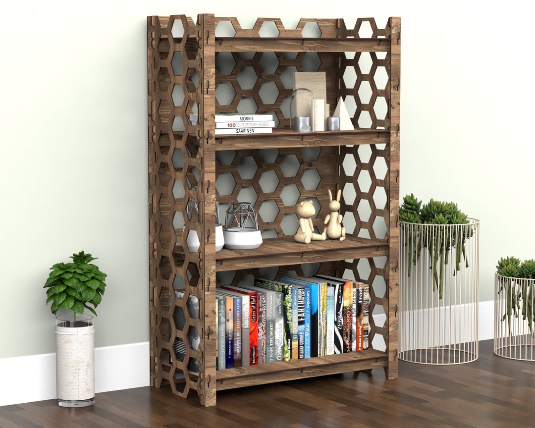 Wooden Bookshelf Rustic Bookcase Farmhouse Furniture Etsy New Zealand