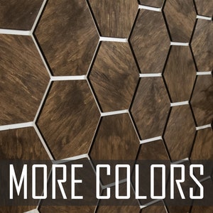 Hexagon Kitchen Wall Decor Backsplash Wood Wall Panel Hexagon Wood Wall Art ALDER Dark Medium Light 32pcs per set