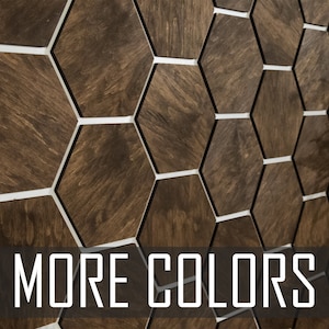 Alder Hexagon Wood Wall Panel Set: Dark/Medium/Light, 32pcs