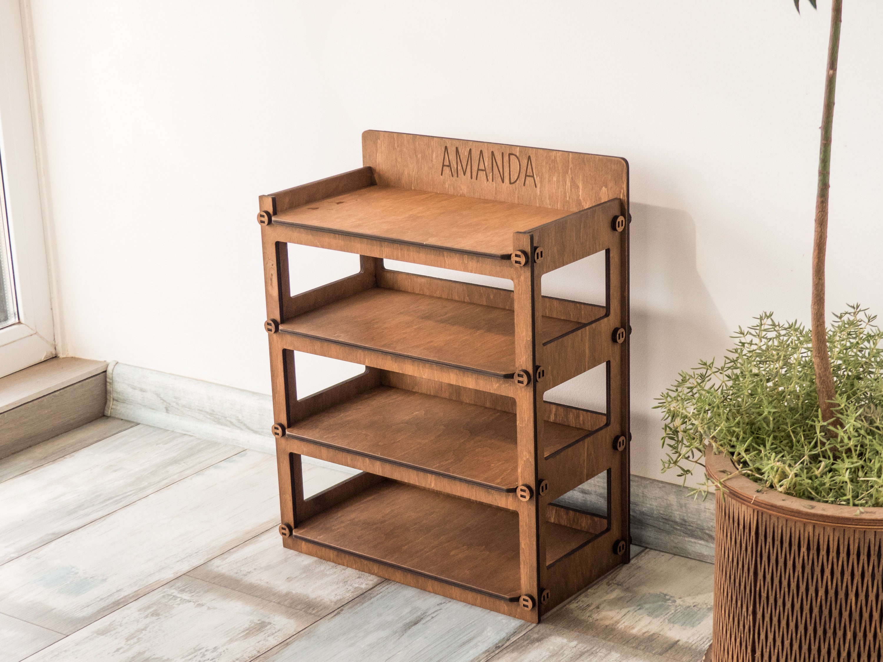 Shoe Storage, Entryway Organizer, Shoe Rack, Wooden Shelves, Storage  Cabinet, Hexagonica Furniture 