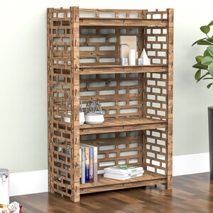 Bookshelf Bookshelves Bookcase Shelving Unit Book Shelf "BRICKWALL" (29.5"w 15"d) Hexagonica