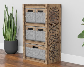 Dresser with Storage Baskets, Housewarming Gift, Storage Cabinet, Wooden Shelf, Hexagonica Furniture