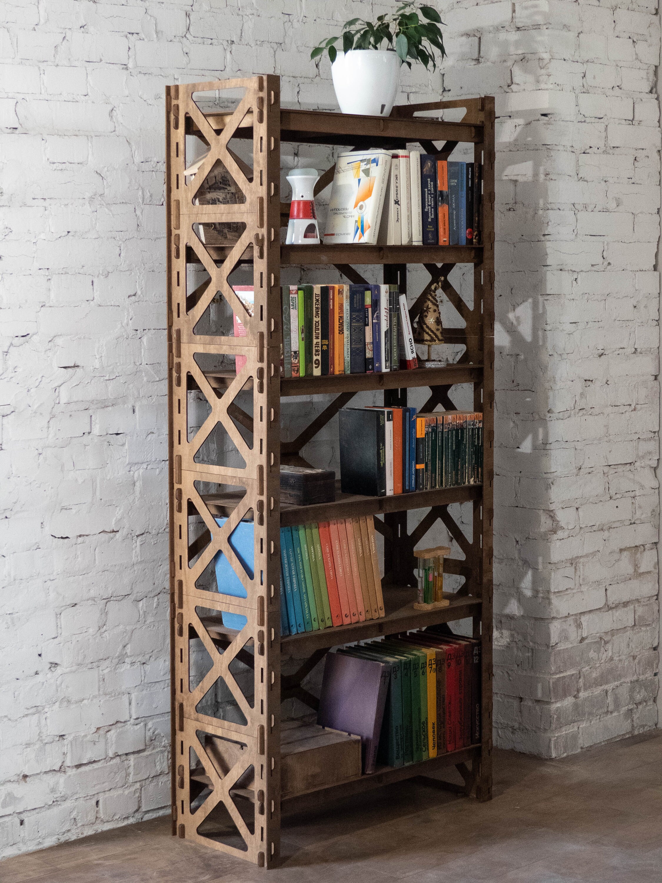 Puzzle Shelving Unit Bookcase Plant Stand Bookshelf Laser Cut Etsy