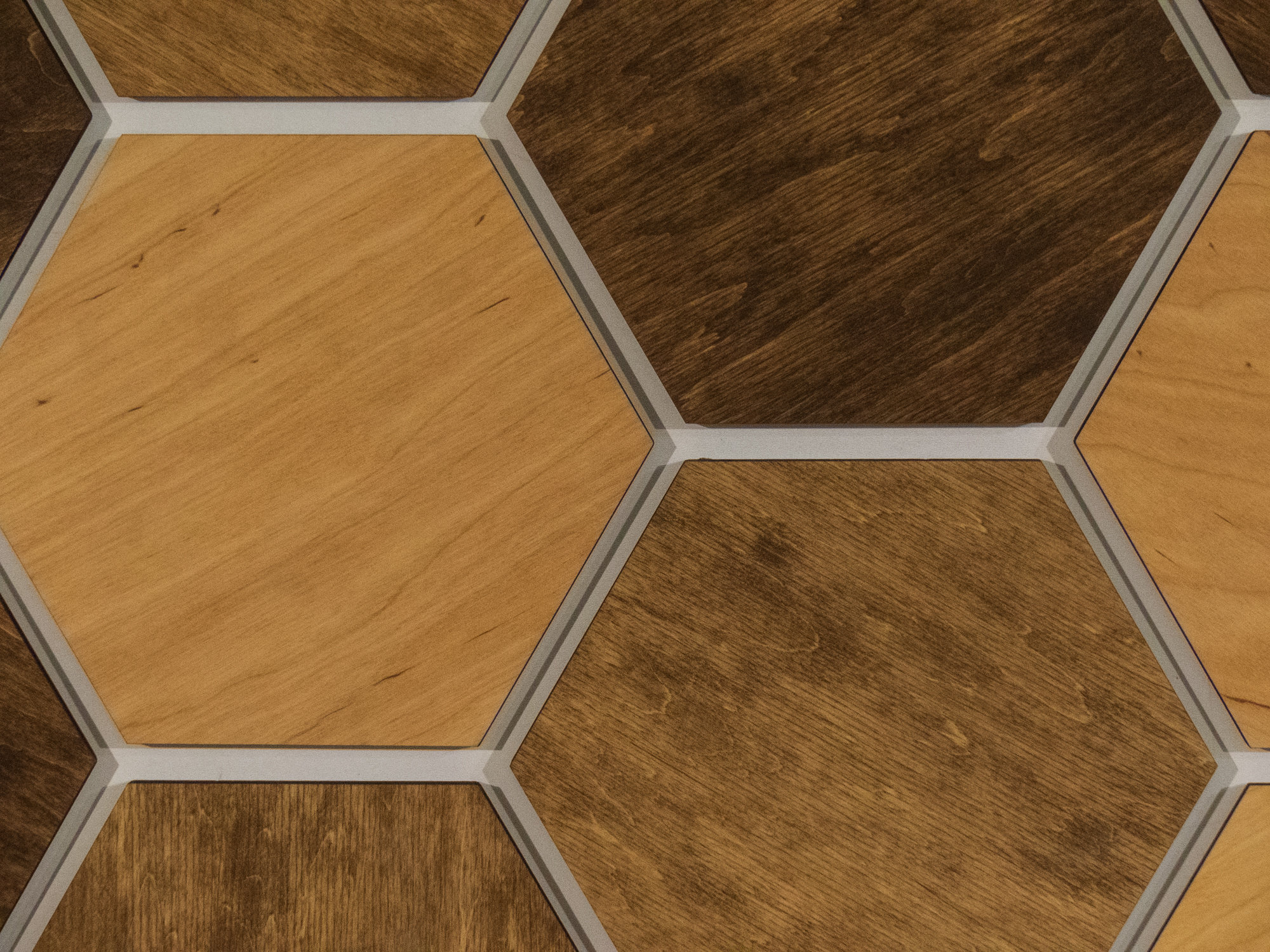 Panel Random Inlay Hexagon Wood Wall Panels: Random Mix, Living Room Decor - Etsy
