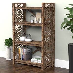 4 tier 48" height wooden bookshelf, bookcase, shelving unit, storage cabinet