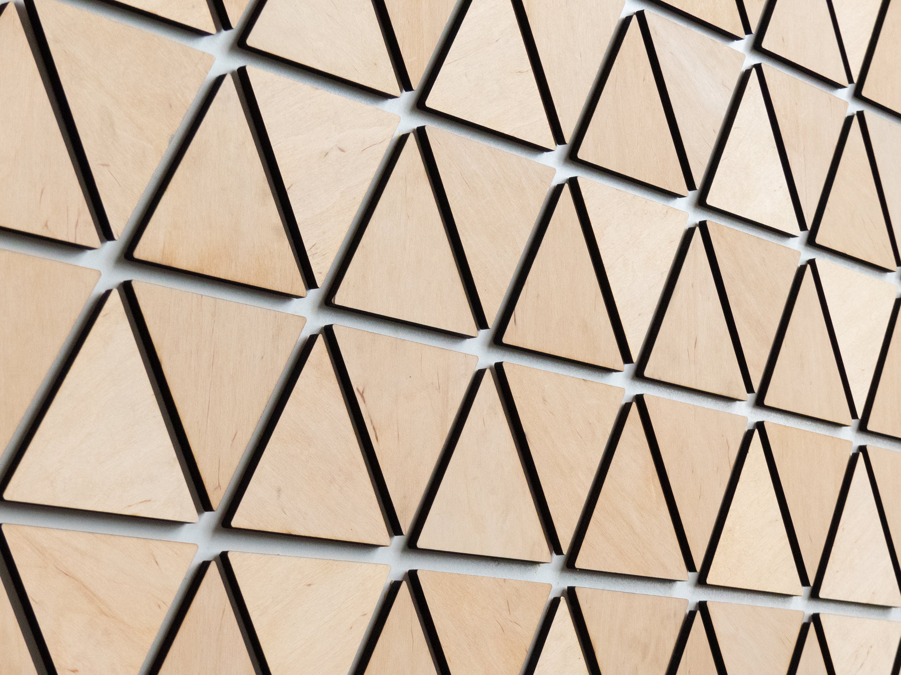Triangle Wood Wall Decor Panels BIRCH Light 96pcs per set Etsy