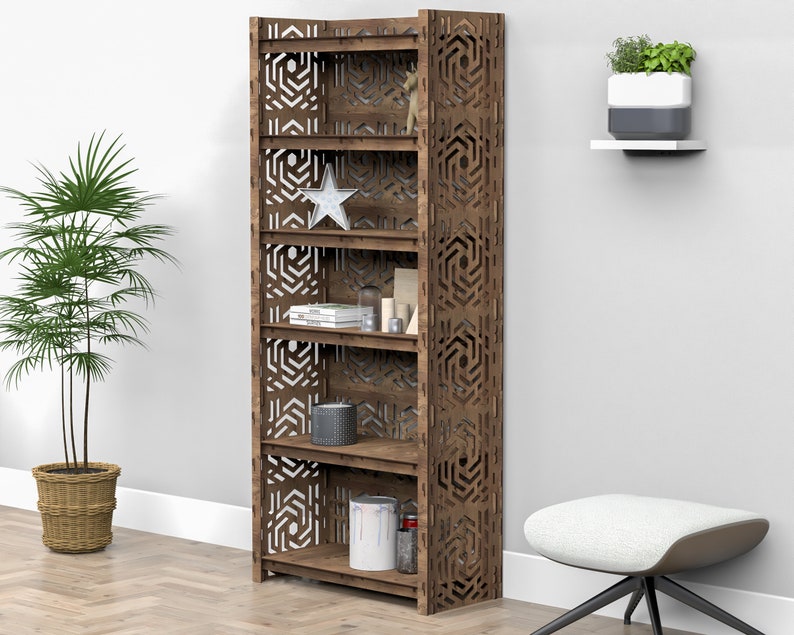 6 tier 72" height wooden bookshelf, bookcase, shelving unit, storage cabinet