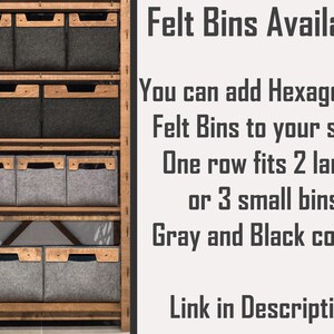 Felt bins (felt baskets) for hexagonica bookshelf