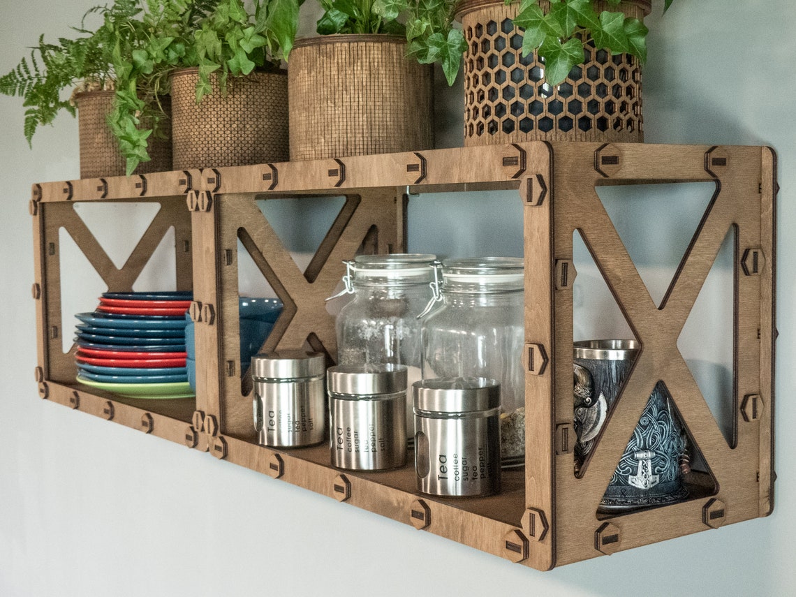 Kitchen Shelf Wall Shelf Book Shelf Laser Cut Housewarming Etsy