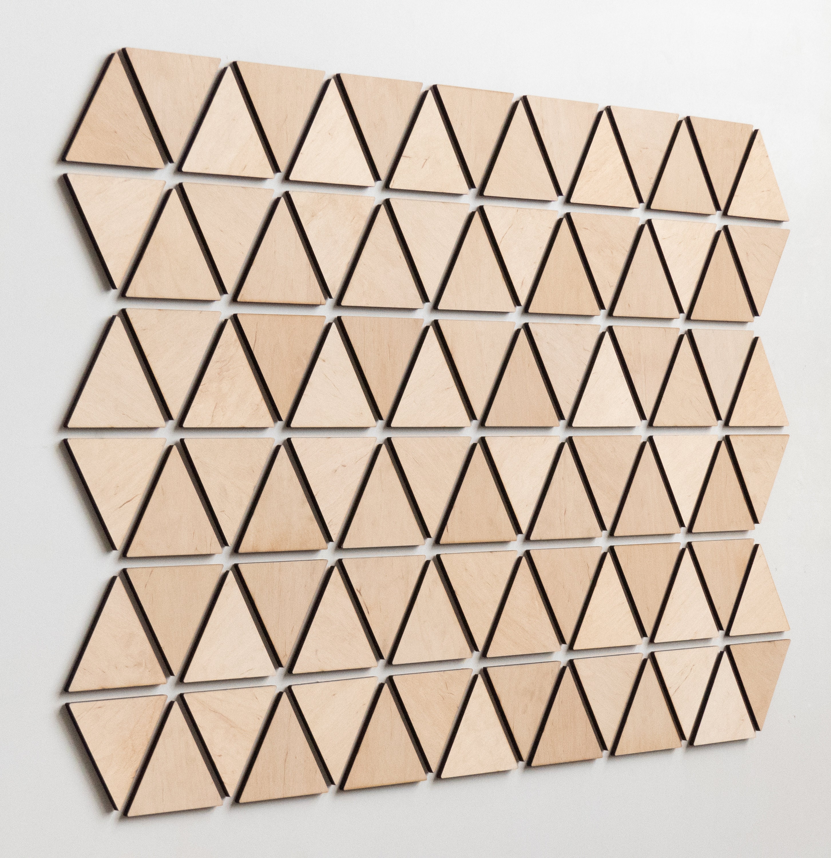 Triangle Wood Wall Decor Panels BIRCH Light 96pcs per set Etsy