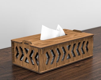 Wooden Tissue Box Cover, Desk Organization, Wooden Decor, Desk Decor