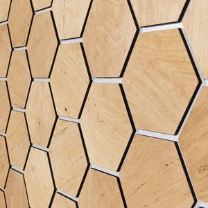 Honeycomb Living Room Decor Wood Wall Decor Panels Headboard Wood Wall Panel  ALDER Light 32pcs per set