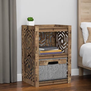 Handmade Wooden Nightstand: Hexagonica Bed Side Table