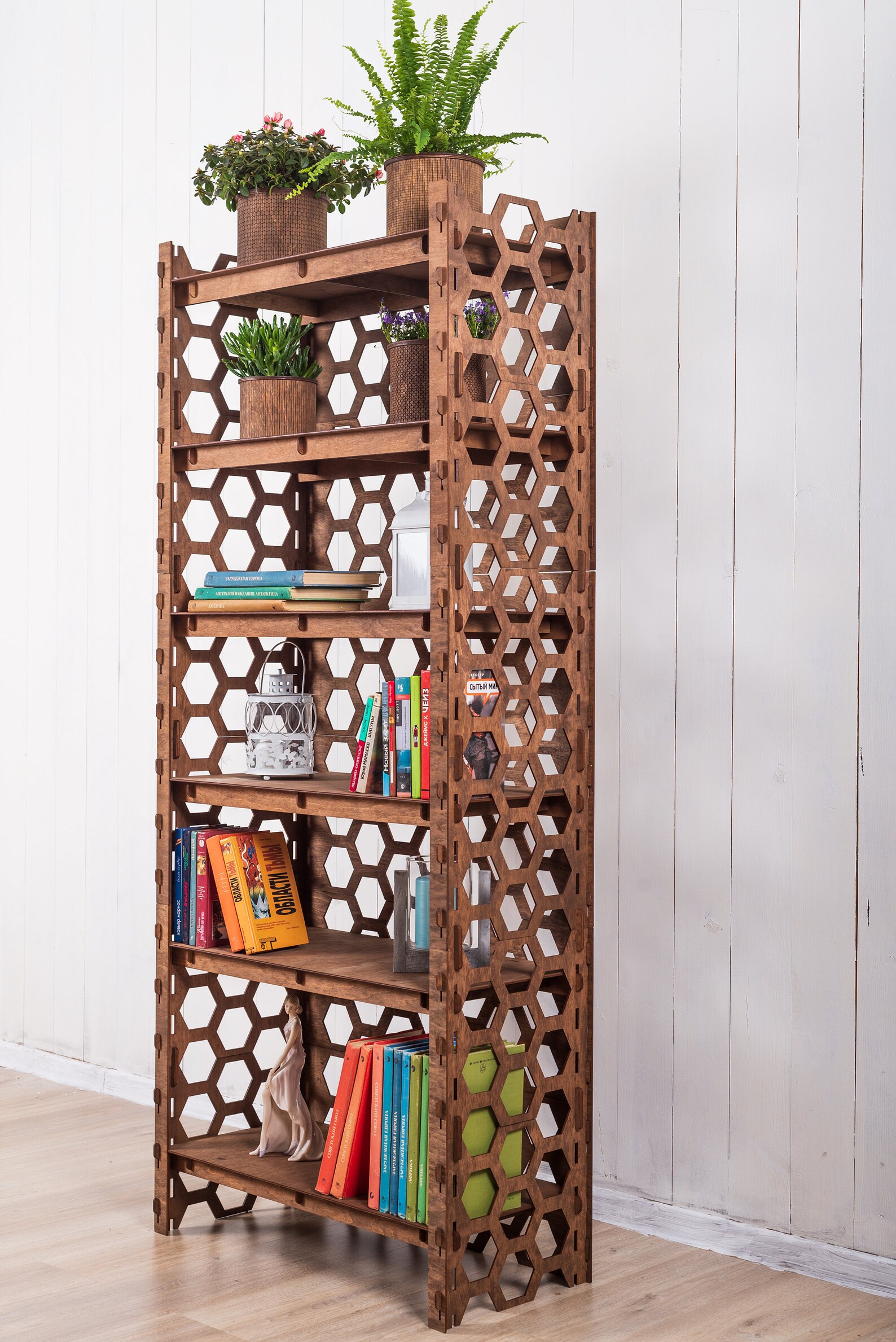 Bookcase Bookshelf Records Storage Bedroom Shelf Housewarming Etsy