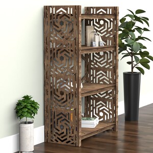 4 tier 48" height wooden bookshelf, bookcase, shelving unit, storage cabinet