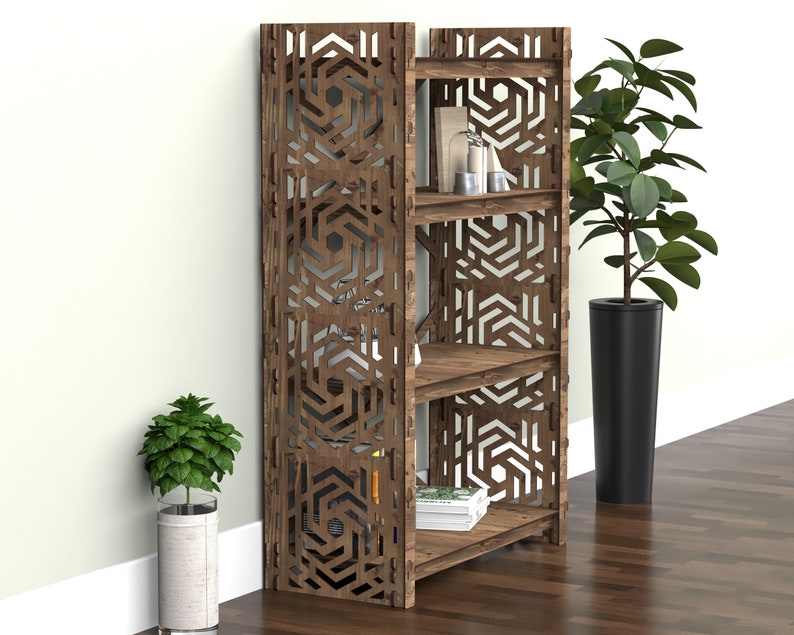 4 tier 48" height wooden bookshelf, bookcase, shelving unit, storage cabinet