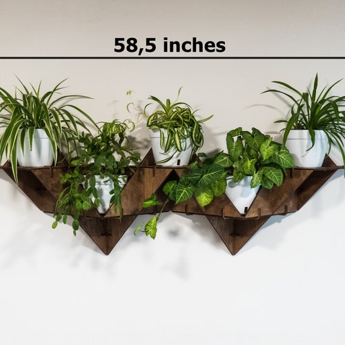 Wall Plant Shelf Hanging Floating Shelf Wood Wall Decor Etsy