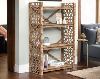Librería de madera de 122 cm, estantería para libros, estantería para sala de estar