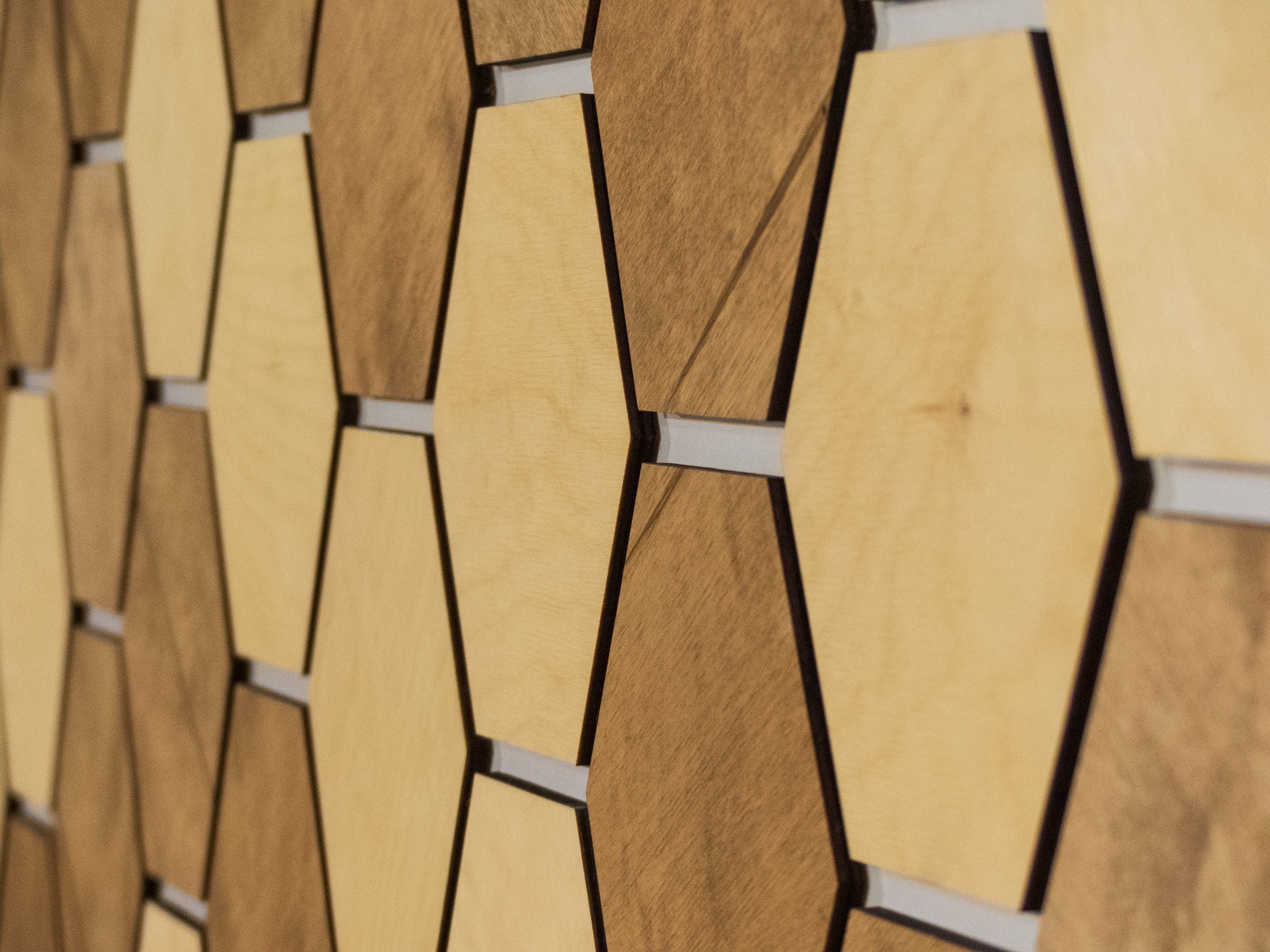 Hexagon Wall Panels Wood BIRCH Medium/Light 32pcs per set Etsy