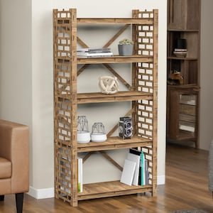 Freestanding Shelf, Wooden Bookshelf, Wood Bookcase, Shelving Unit