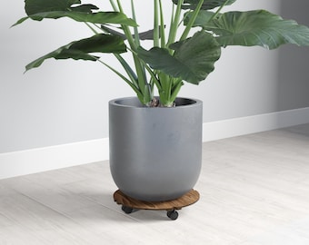 Wooden Plant Caddy: Heavy-Duty Rolling Stand for Indoor Pots and Planters