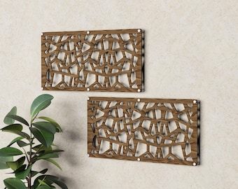 Honeycomb Plywood Wall Trellis: Indoor Plant Support (Set of Two)