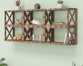 Floating Shelves, Wall Hanging Shelving Unit, Modern Wall Shelf, Hexagonica