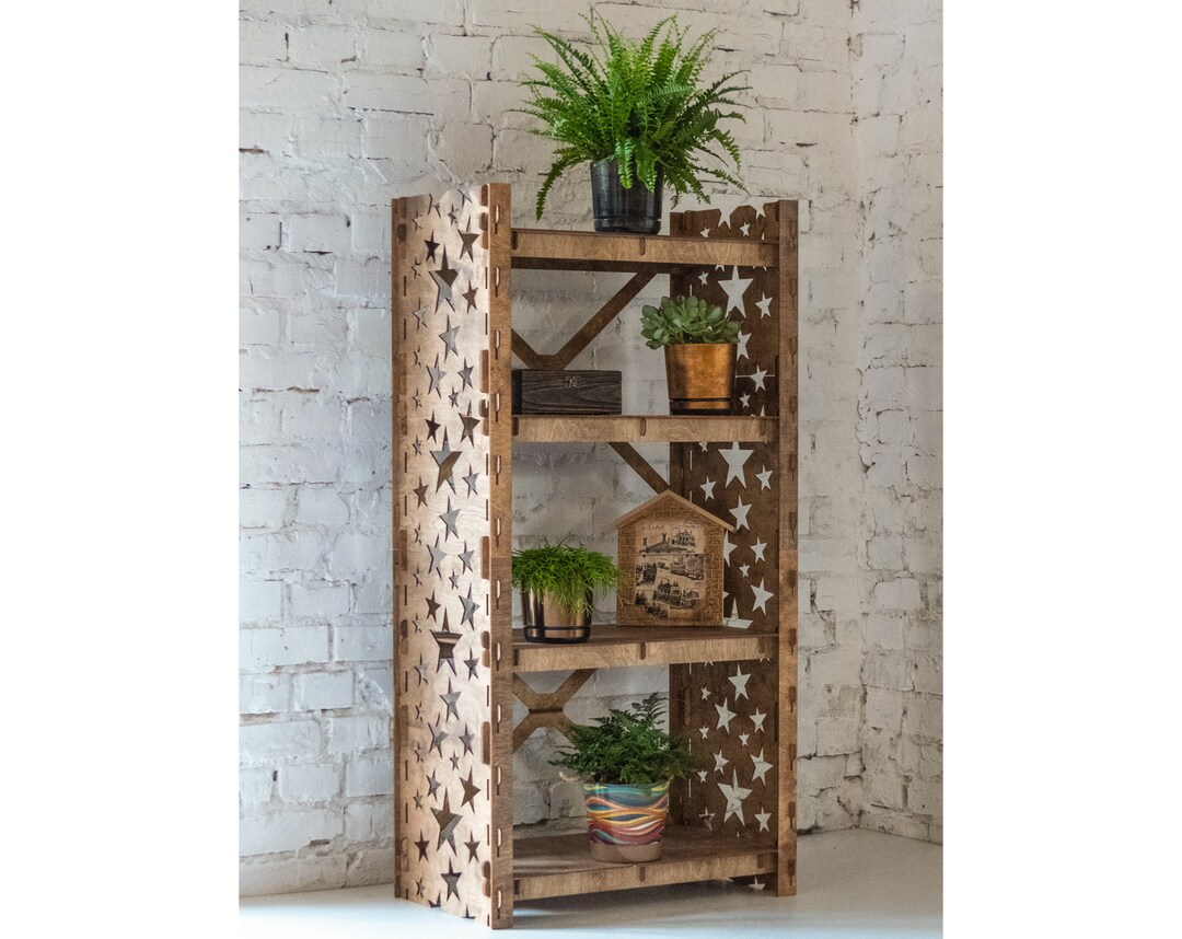 Narrow Wooden Shelf Plants Wooden Shelf Bookshelf Bookcase Etsy