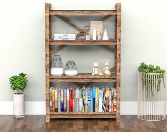 Bücherregal, gemütliches Bücherregal, Regal (120 cm H 36 cm T) Hexagonica