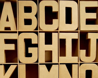 20cm Mache letters, Choose from full alphabet A-Z Craft Blank Cardboard Shape