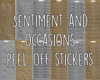 Sentiments & Occasions Gold Silver Peel Off Outline Stickers for Card Making