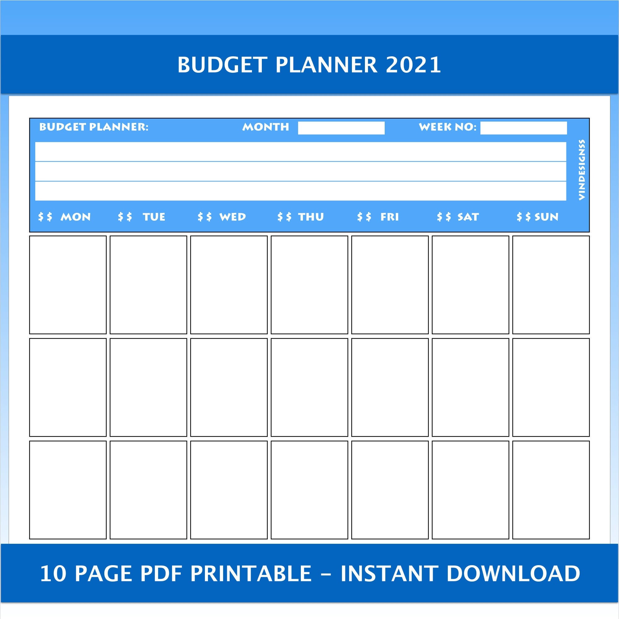 Budget Planner 2021 Printable Finance Planner Expense Tracker Etsy