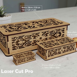 Box Vorlage, Schmuckschatulle, Make-up-Box, DIY, SVG, Pdf, Ai, Geschenkbox, Schmuckkiste, Holzkiste, Laser-Box, Laser Cut-Dateien
