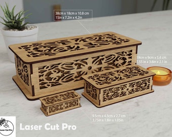 Box template, Jewelry box, make-up box, DIY, SVG, pdf, ai, Gift box, jewelery chest, wooden box, laser box,decorative box Laser Cut files