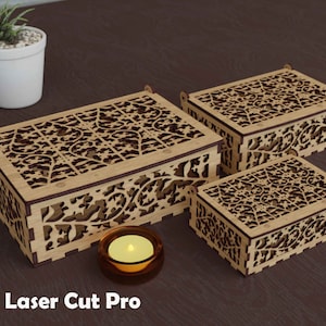 laser file box Jewelry box templates make-up box DIY SVG  CDR pdf ai  Gift box  jewelery chest wooden box decorative box