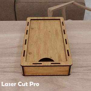 Plantilla de caja de lápices de madera - Estuche y soporte para bolígrafos de madera contrachapada cortada con láser: modelo vectorial para manualidades y corte por láser