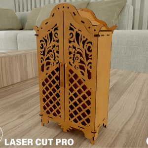 Glowforge Laser Cut Files box with drawer,  wooden Jewelry gift box template  make-up  dxf  cnc files  wood ctting