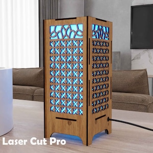 Pantallas de lámpara de archivo láser Glowforge para lámparas de mesa/ Archivo de corte láser de pantalla de lámpara / Plantilla vectorial de lámpara / Lámparas de noche SVG DXF PDf