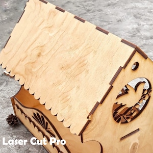 Glowforge Mangiatoia per uccelli File SVG Laser, Nidificazione in legno Bird House