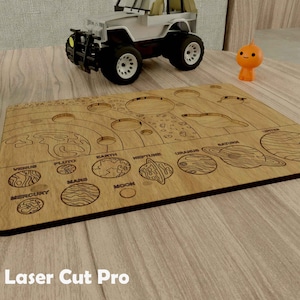 Laser bestand Solar System Puzzle Toys Planeten puzzels voor kinderen | Space Learning Onderwijs | Montessori Astronaut Thinking Training Puzzel
