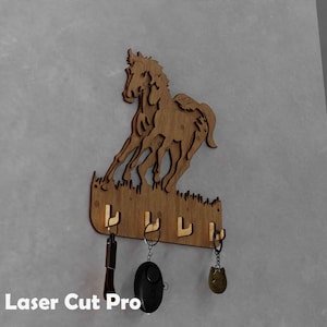 Running Horse Wall Coat Rack Wall Door Hook Lamp Hanger Living Room Kitchen Animals Vintage Hook Housekeeper Home Wall Hook Laser Cut files