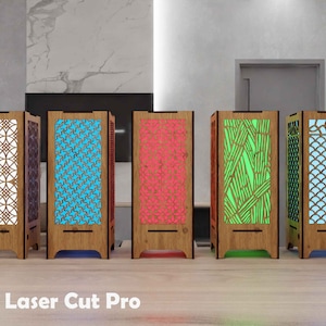 Laser Cut Lamp Shade File: Glowforge Table Lamp Bundle (SVG DXF PDF)